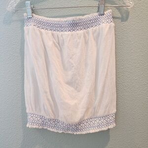 Anthropologie White Smocked Tube Top